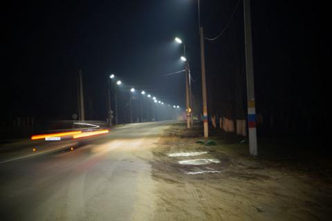 Установка опор и уличного светодиодного освещения в пос. Тума, Клепиковского р-на, Рязанской области