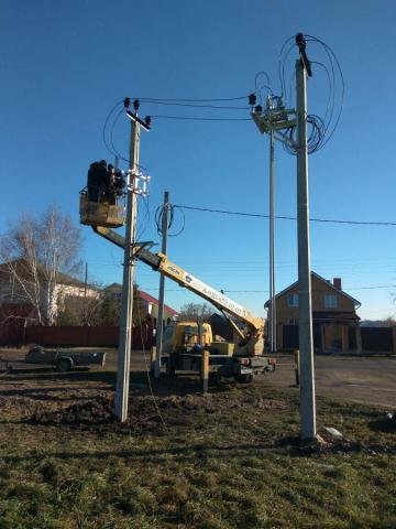 Село Вышгород, уличное освещение